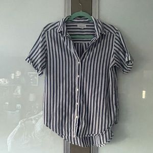 Cute striped button down top medium